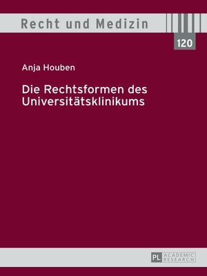 cover image of Die Rechtsformen des Universitätsklinikums